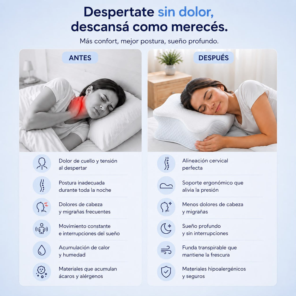 Almohada ergonómica cervical Memory Foam