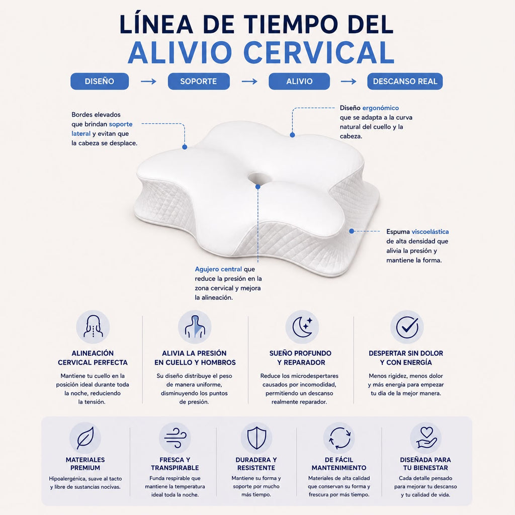 Almohada ergonómica cervical Memory Foam