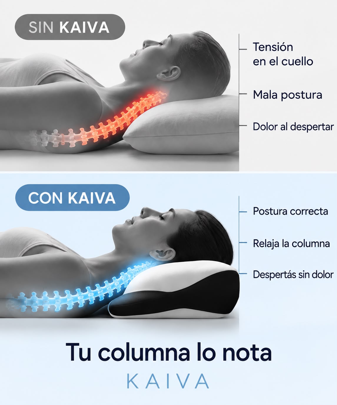 Almohada anatomica cervical espuma viscoelastica