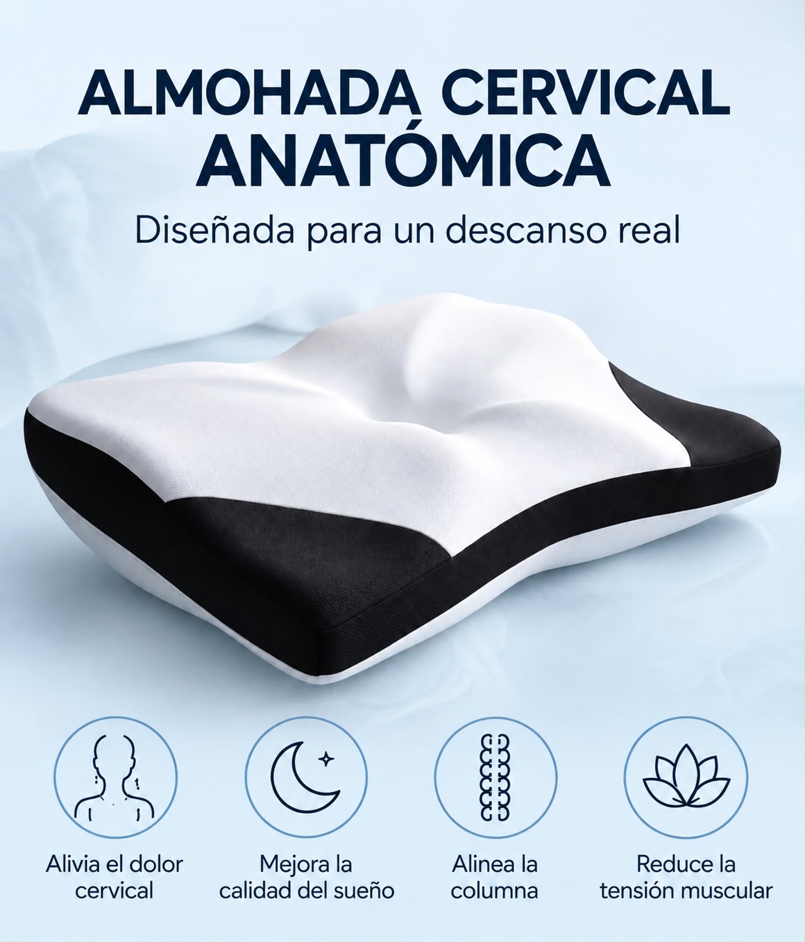 Almohada anatomica cervical espuma viscoelastica